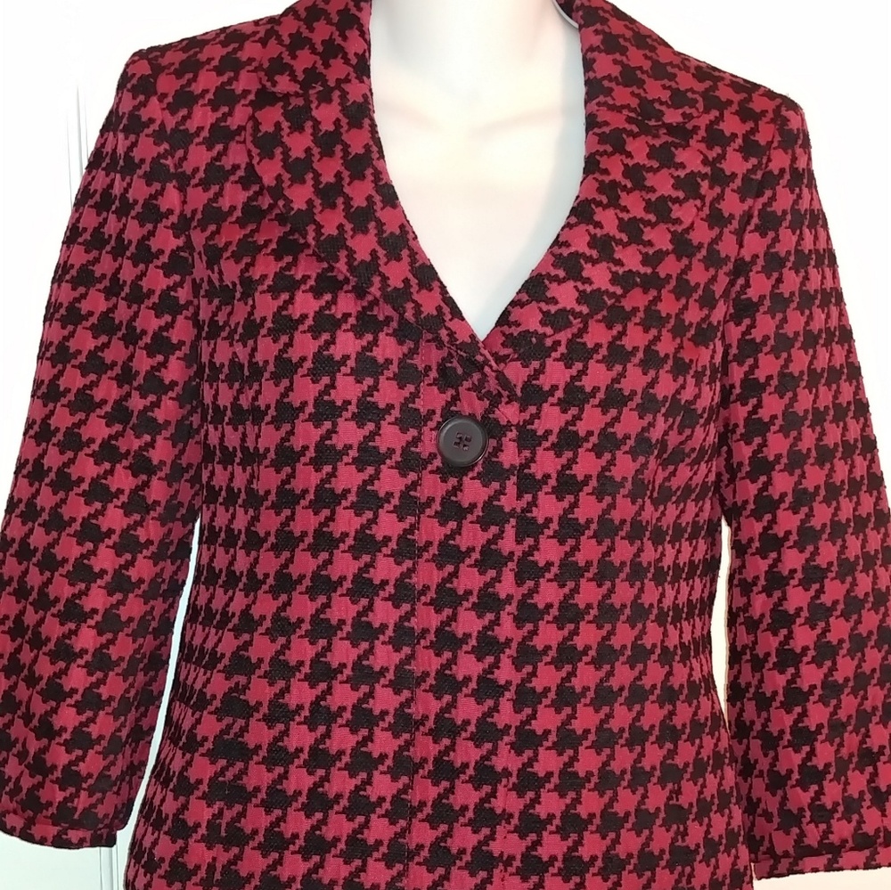 Houndstooth Jacket Black/Red Size 4